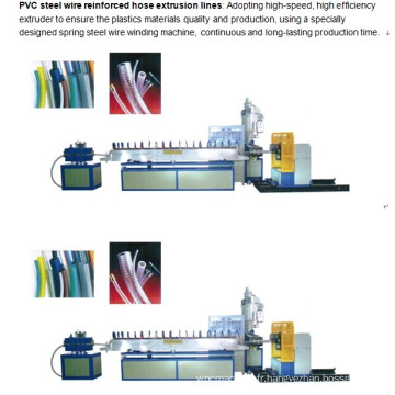 Ligne d&#39;extrusion de tuyau renforcée par fil d&#39;acier de PVC / machine